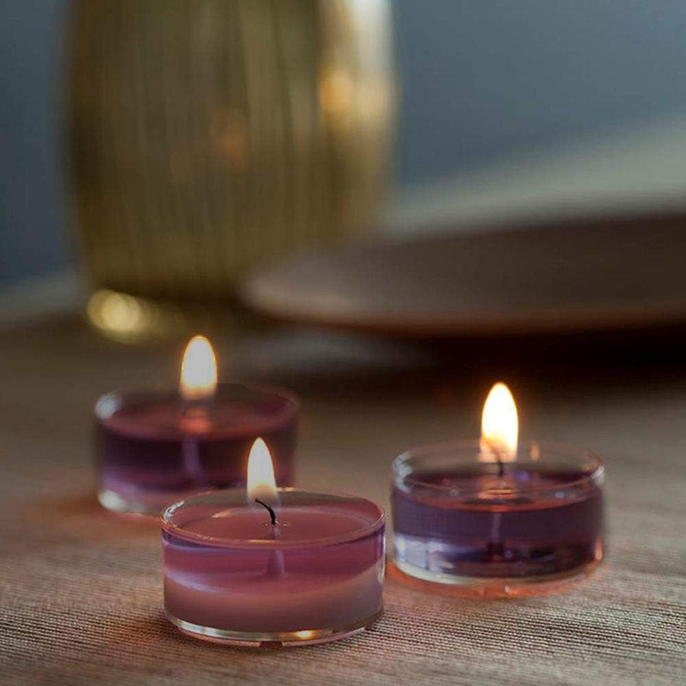 Morning Breeze Scented Tealights - Spaas 24 Clear Cup Candles, 4.5 Hour Burn Time