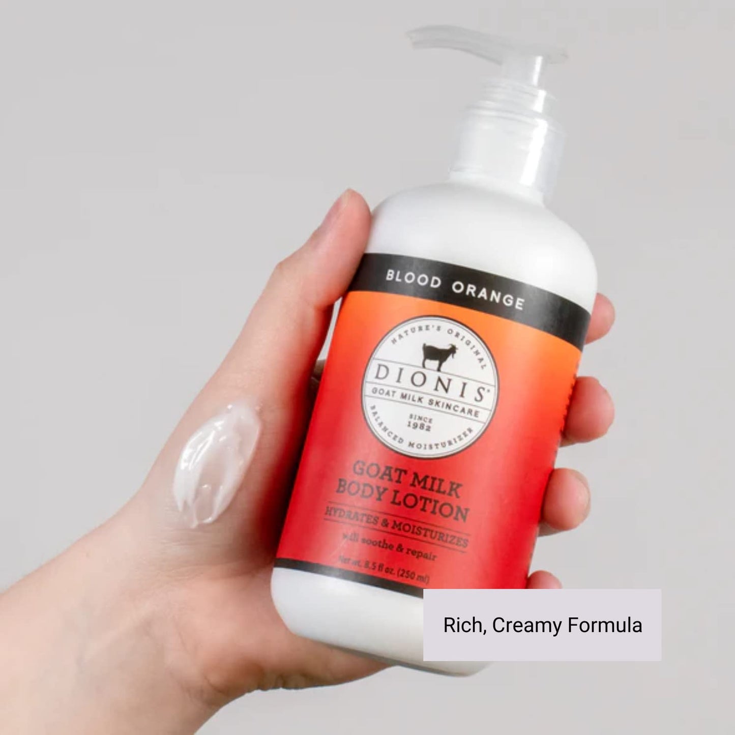 Dionis Goat Milk Skincare Blood Orange Lotion (8.5 oz), Hand and Body Cream (3.3 oz) Bundle