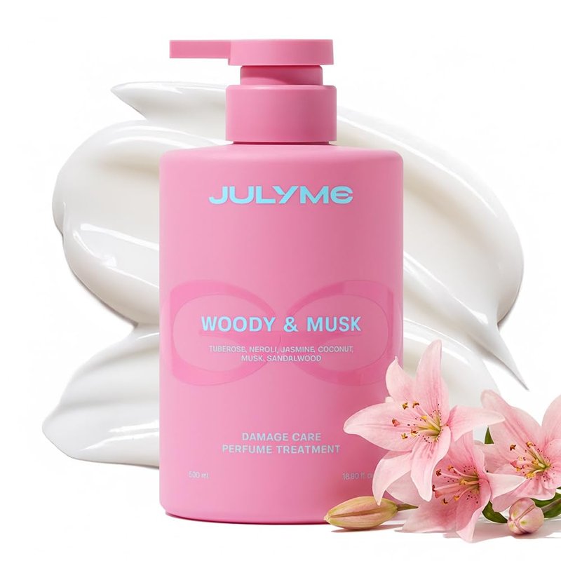 Julyme Perfume Hair Treatment – Damage Care, Softening & Nourishing Formula for Dry Hair,200ml (Woody & Musk)