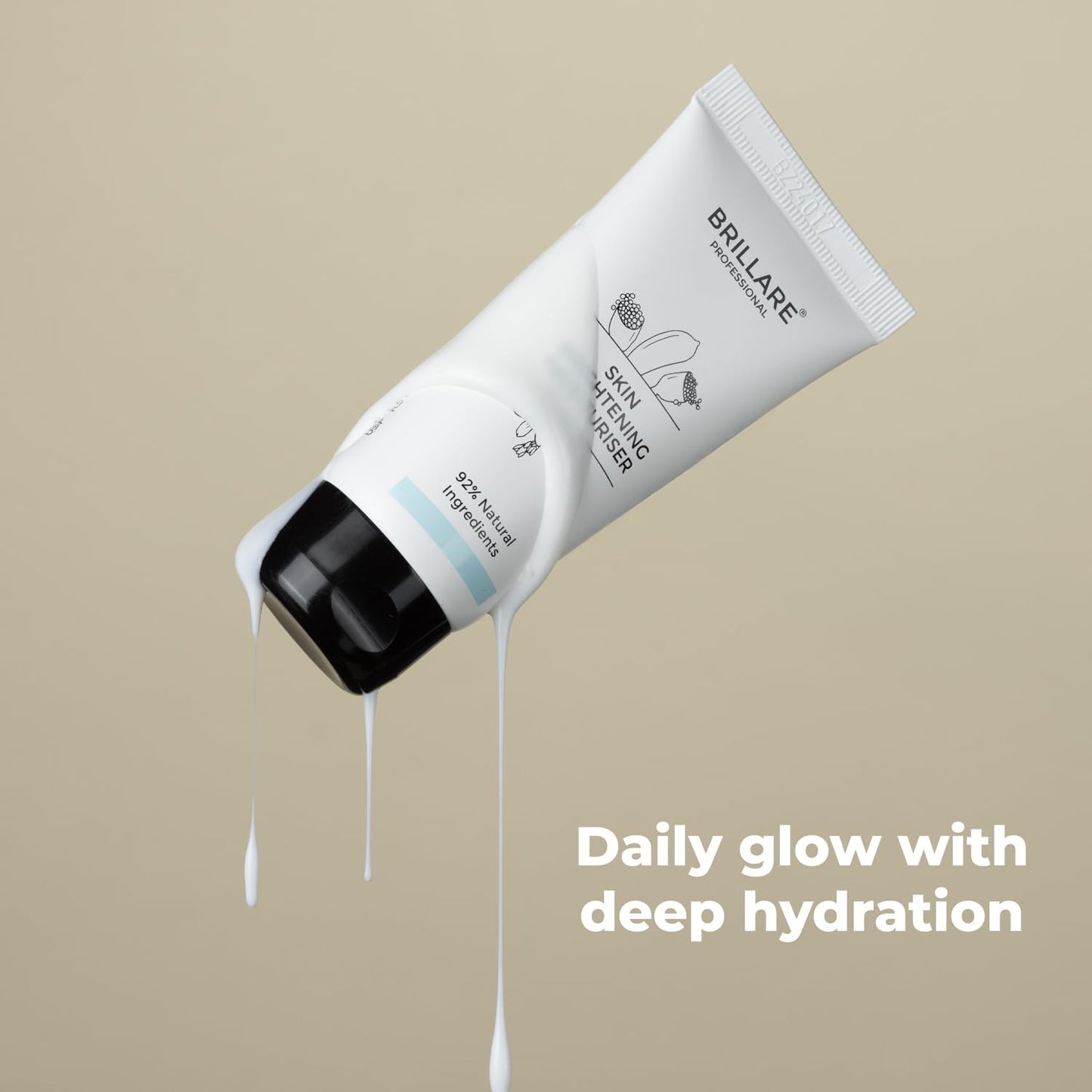 BRILLARE Professional Natural Moisturiser with Lime Caviar and Papaya, Supports Even Skin Tone and Healthy Radiance, 50ml
