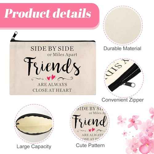 Saintrygo 10 Pieces Friendship Gifts for Women Good Friend Cosmetic Bags Funny Long Distance Friendship Makeup Bags Christmas Gift Travel Toiletry Makeup Zipper Pouch for BFF Soul Sister(Heart Style)