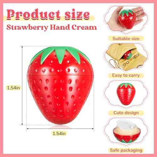 12 Pcs Strawberry Hand Cream Gifts Set for Women, Funny Fruit Hand Cream Gift for Baby Shower, Birthday Day, Fall Holiday Party, Bridal Shower Favors, Bridesmaid Gifts and Wedding Favors Party Supply