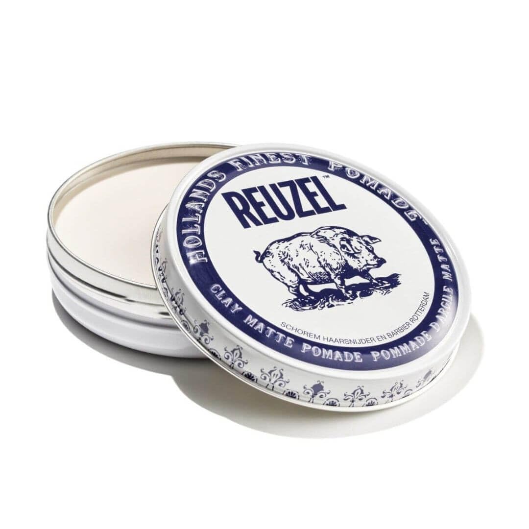 REUZEL Clay Matte Pomade, Medium All Day Hold, Water Soluble Styling, Matte Finish and Flake Free, Easy To Wash Out, For All Hair Types