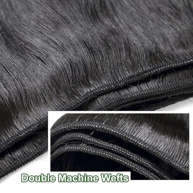 16A Straight Bundles Human Hair 100% Unprocessed Vietnamese Raw Hair Bundles Full and Thick Straight Weave Hair Extensions for Women,Three Times the Lifespan 12 Inch