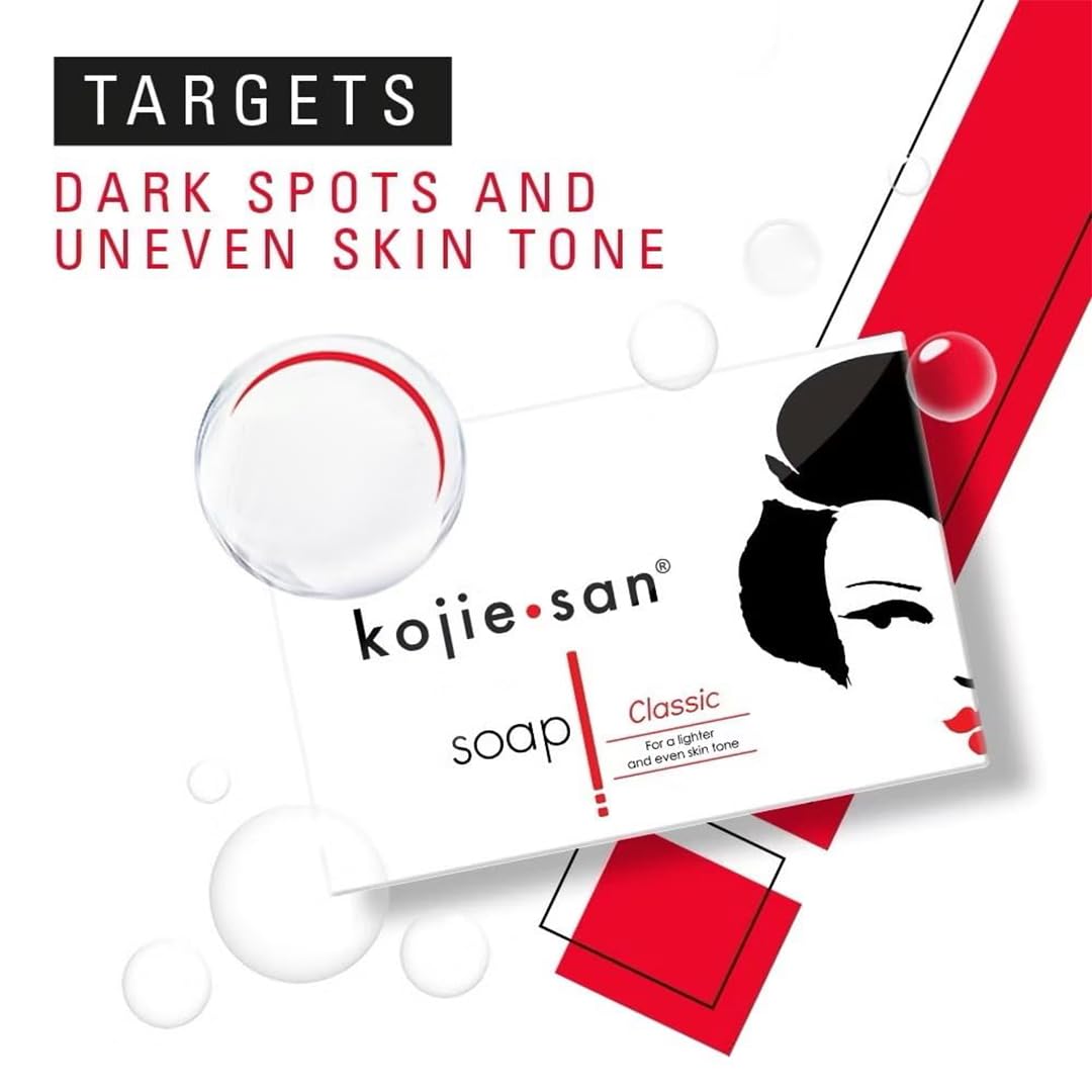 Kojie San Skin Brightening Soap - Kojic Acid Dark Spot Remover with Coconut & Tea Tree Oil | 135g x 5 Bars