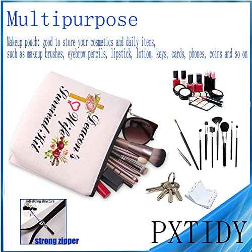 PXTIDY Deacon's Wife Survival Kit Pastor Wife Cosmetic Pouch Bible Study Deacon Spouse Gift Christian Deacon Toiletry Bag Deacon Mom Mother¡¯s Day Gift (beige)