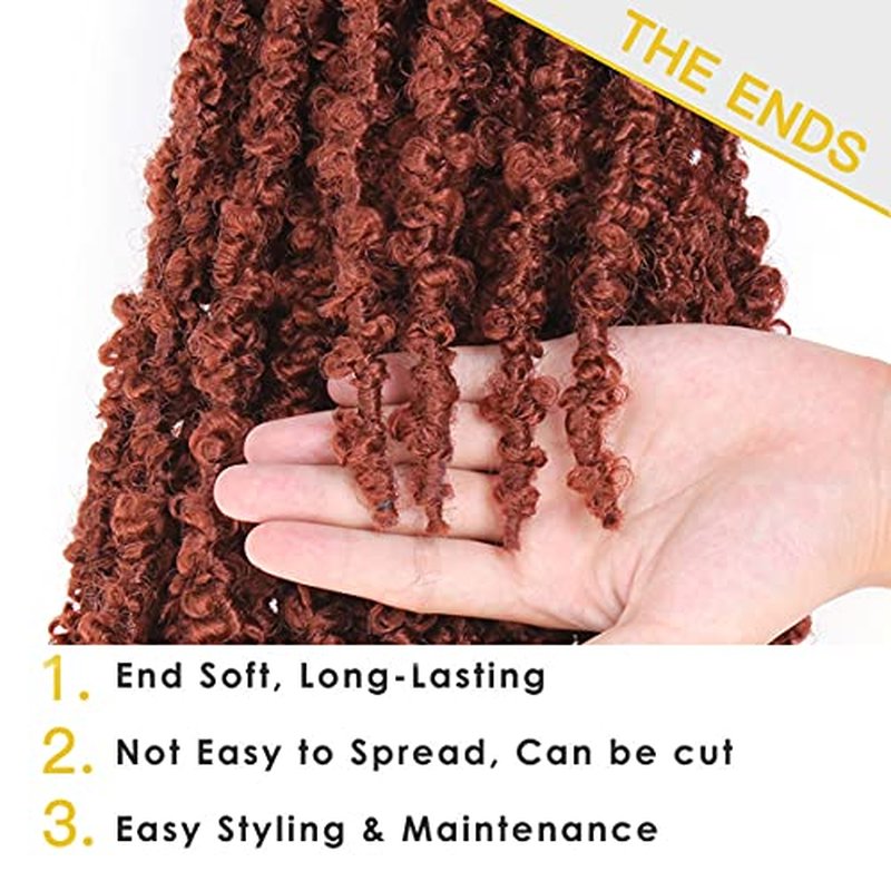ZRQ Butterfly Locs Crochet Hair 36 Inch 6 Packs Distressed Faux Locs Pre-looped Synthetic Crochet Braids Extended Soft Locs For Women Extensions (36 Inch,350#)