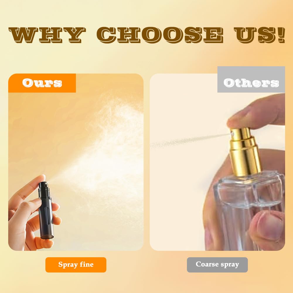 DIOHIO 8ml Perfume Atomizer Travel Refillable,Mini Cologne Dispenser, Bottom-Filling Fragrances Perfumes Bottle,Portable Sprayer Pocket Size for Women Men Cruise Car Trip Gift 3pcs (Gold-Pink-Silver)