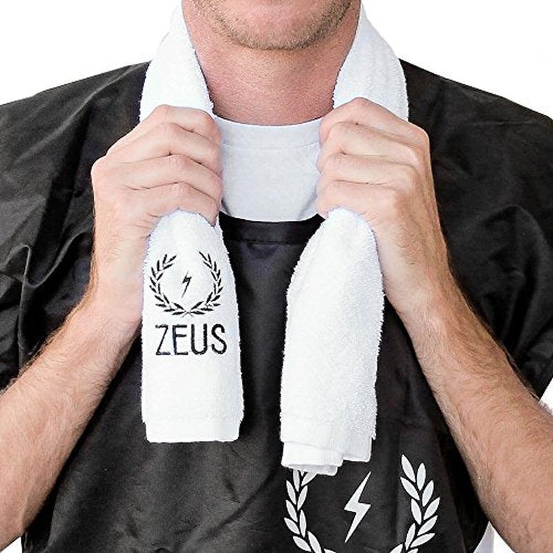 ZEUS Barbershop Steam Towels, 100% Cotton Spa & Barbershop Pre Shave Towels, Soft & Super Absorbent (White) 6 Pack