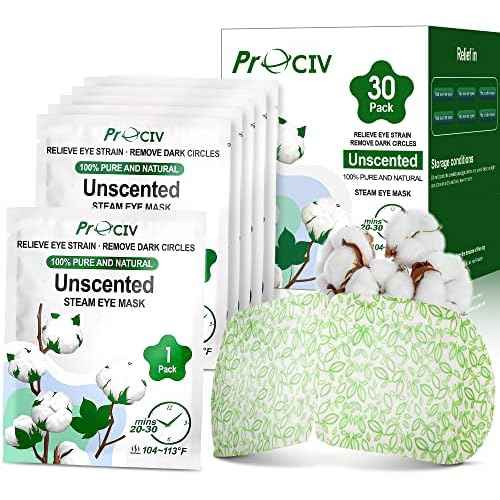 30PCS Steam Eye Masks for Dry Eyes & Fatigue Relief, Self-Heating Eye Mask for Puffiness & Dark Circles, Moist Heat Compress, Travel-Friendly, No Microwave Needed, Spa Relaxation for Women, Unscented