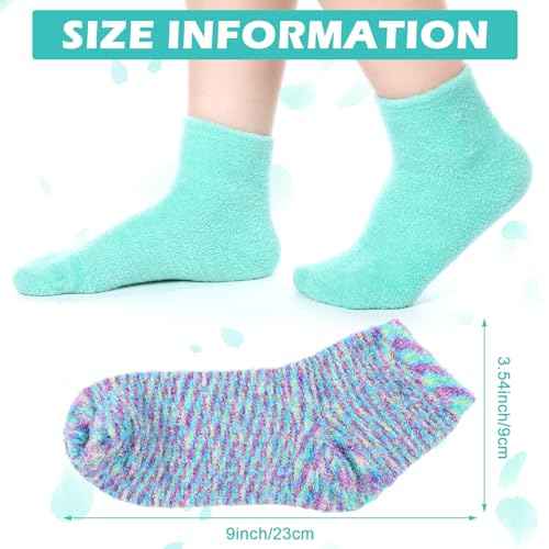 Tarpop 3 Pairs Aloe Socks Women Moisturizing Spa Socks for Dry Cracked Heel Feet Infused Gel Sleeping Fuzzy Lotion Valentines Day Gift for Women Men Softening Dry Feet(White, Green, Colorful)