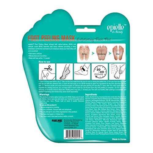 Epielle Foot Peel Mask | 2 Pairs | For Cracked Heels, Dead Skin & Calluses | Smooth & Repair Rough, Dry Skin | Beauty Gift, Spa Day, Gift Set | Korean Skincare
