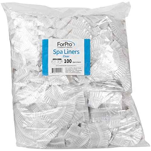 ForPro Professional Collection Spa Liners, Fit All Pedicure Spas, Disposable Pedicure Liners, Clear, 100-Count