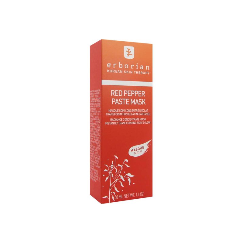Erborian Red Pepper Paste Face Mask - Energizing & Radiance Boosting Facial Mask for Hydration & Glow with Vitamins C & E, Antioxidants & Soothing Liquorice Extract - Korean Skin Therapy - 1.7 oz