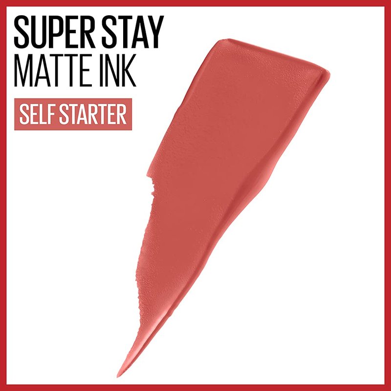 Maybelline Super Stay Matte Ink Liquid Lipstick - Long-Lasting High Impact Color | 16H Wear in Light Red & Pathfinder Berry Pink
