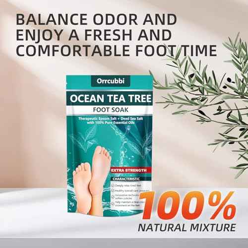 EXTRA STRENGTH Ocean Tea Tree Oil Foot Soak Salt ? Dead Sea & Epsom Salt with Natural Essential Oils ? Foot Bath for Odor, Callus Softening & Toenail Care ? Relax Tired Feet, Home Spa Use 16oz