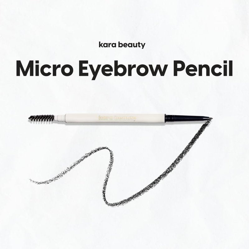 Kara Beauty Essentials Micro Brow Pencil Infused with Castor Oil - Long-Wearing, Retractable Eyebrow Pencil with Fine Tip and Spoolie Brush for Fuller Brows. Perfect Eyebrow Makeup for Women (Taupe)