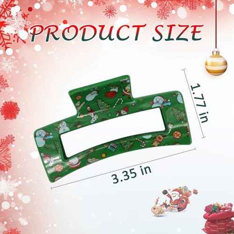 Christmas Hair Claw Clips for Women, Christmas Hair Accessories Santa Claus Claw Clips for Women Girls, Holiday Hair Accessories for Women Party Outfits (3Pcs)