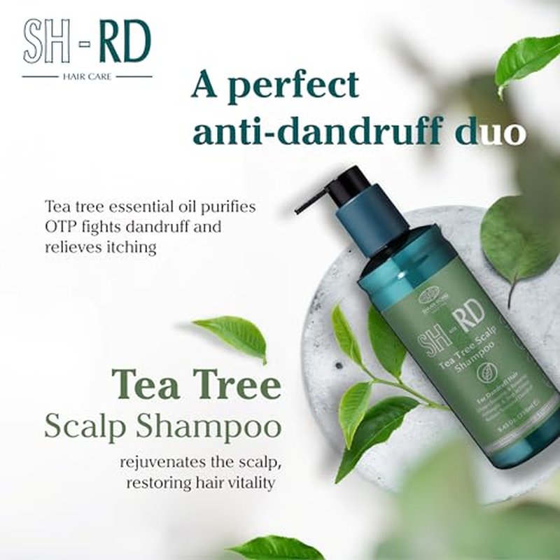 SH-RD Tea Tree Shampoo for Dry, Sensitive Scalp | 1% OTP Added Flake-Control | Deep Cleansing, Rebalancing, Dandruff Relief Shampoo - 16.9oz/500ml