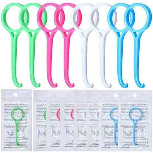 Aligner Removal Tool, Portable Clear Aligner Removal Tool for Invisalign Removable Retainers, Braces, Aligners Remove Hook Pull Tool (8PCS)