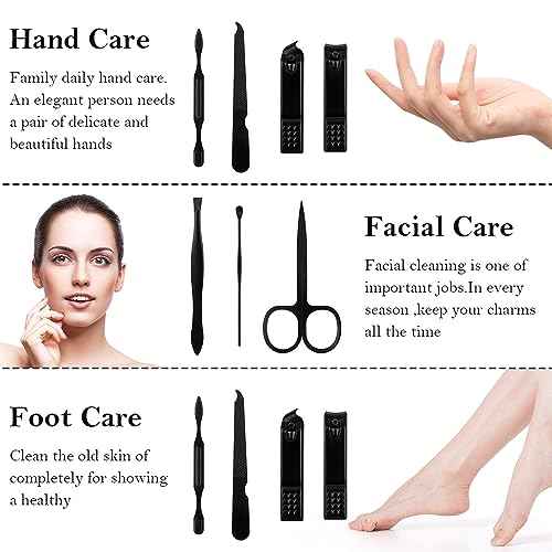 Manicure Set, Stocking Stuffer for Men, Nail Clipper Kit, Nail Clipper Set, Nail Care Kit, 8 In 1 Manicure Kit Grooming Kit Stainless Steel Facial Pedicure Care Tool, Christmas Gifts for Men Dad Teens