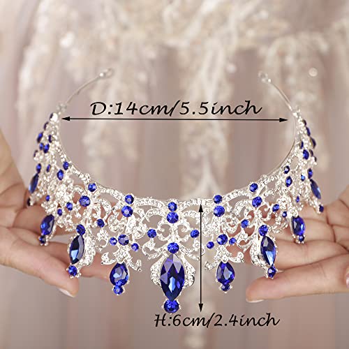JWICOS Tiara and Crown for Women and Girls Crystal Headbands Tiara Queen Crown Hair Accessories for Birthday Bride Bridesmaid Wedding Prom Halloween Costume Christmas