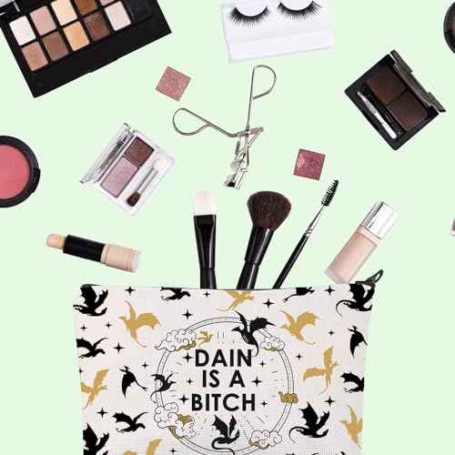 FW Merch Bag FW Inspired Gift Romantasy Fantasy Bookish Gift Dragon Rider Makeup Bag Dain Is A B*tch Cosmetic Bag (DAIN)