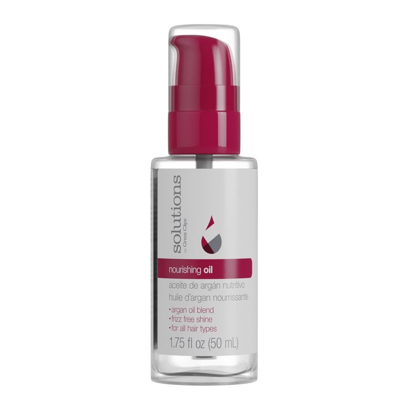 GREAT CLIPS Solutions Nourishing Oil, 1.75oz | Argan-Oil Blend Hydrates Hair & Skin | Great for Dry, Damaged Hair