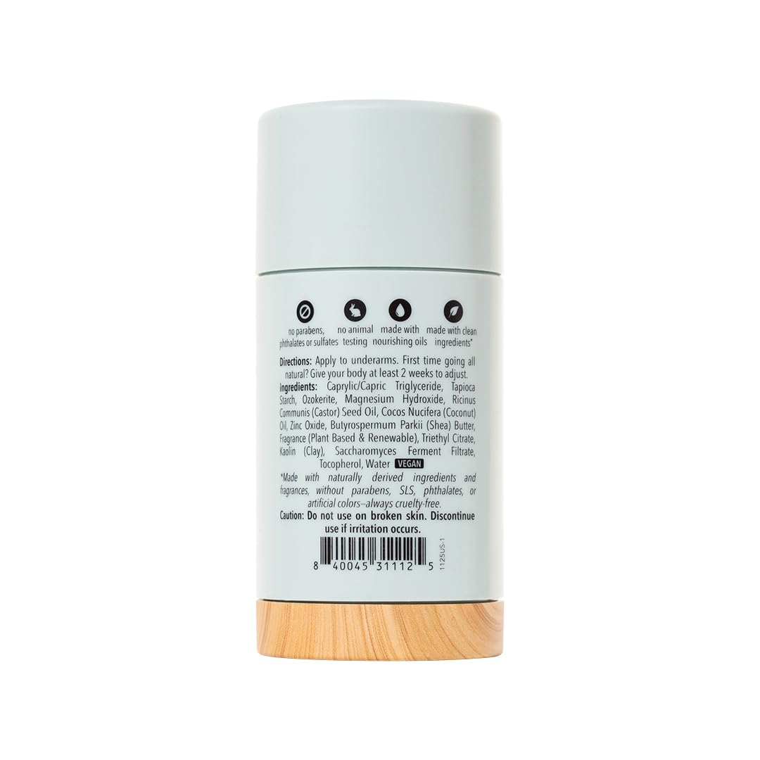 Pacha Soap Co. Aluminum-Free Deodorant - Sea Salt & Moss Scented, 24-Hour Odor Protection for Gentle & Sensitive Skin, Clean Ingredients, Baking Soda-Free, Made in the USA, 2-Pack (2.6 oz Each)