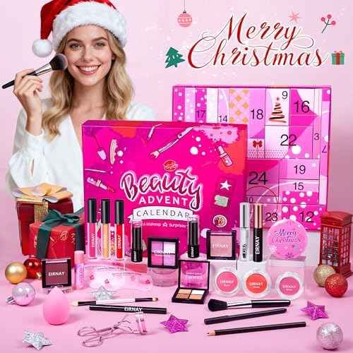 Makeup Advent Calendar 2025, 24 Days Christmas Gift Makeup Sets For Women Teen Girl, 2025 Xmas Countdown Calendar Cosmetics Holiday Surprise Make Up Gift Kits for Women Full Kit