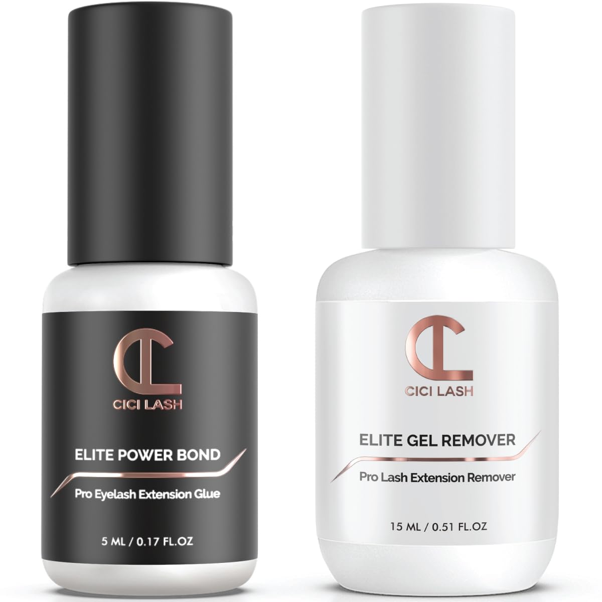 Elite Power Eyelash Extension Glue & Remover Gel | 8 Week Retention, 1-2 Second Drying Time | Deep Black Color | Latex Free | Super Fast Professional Removal | Easy to Control | Professional Lash Supp