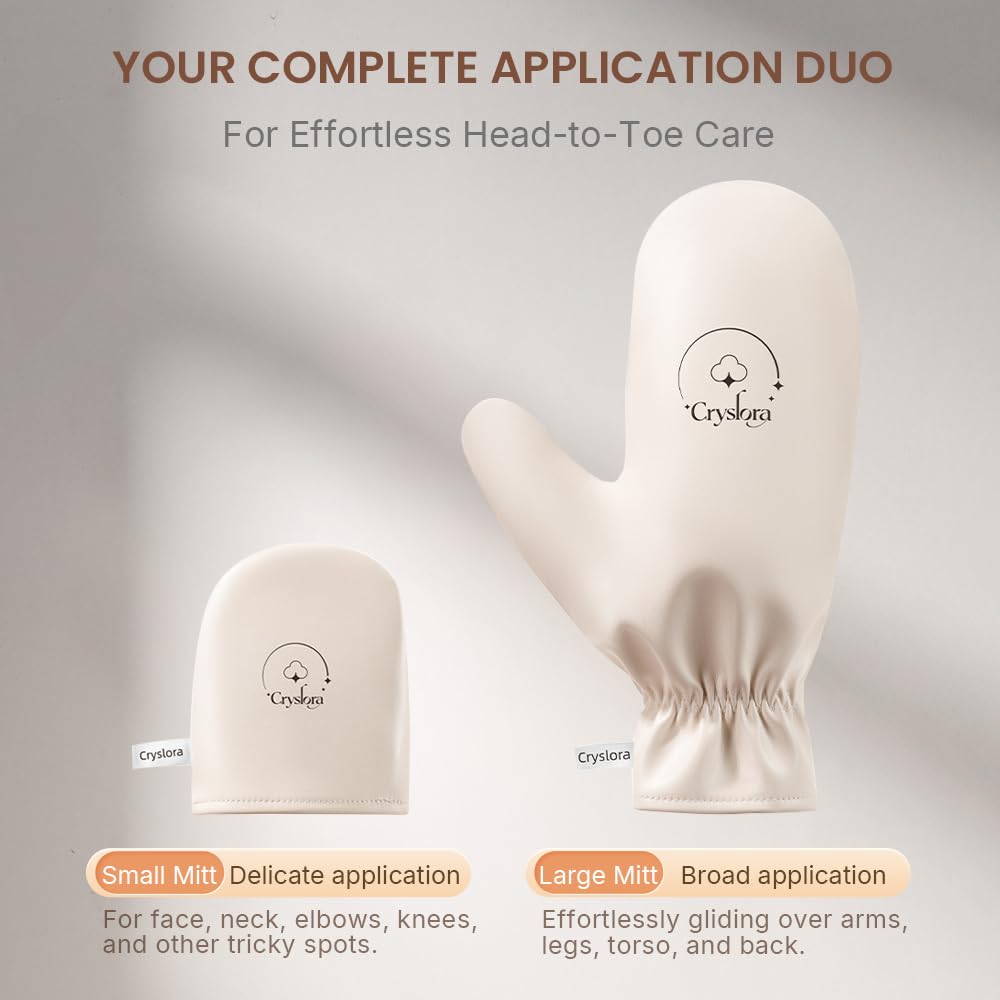 Cryslora Lotion Applicator & Self Tanning Mitt - Reusable, Durable, No Absorption, Anti-Sliding Glove for Even, Waste-Free Application of Lotions, Oils & Creams