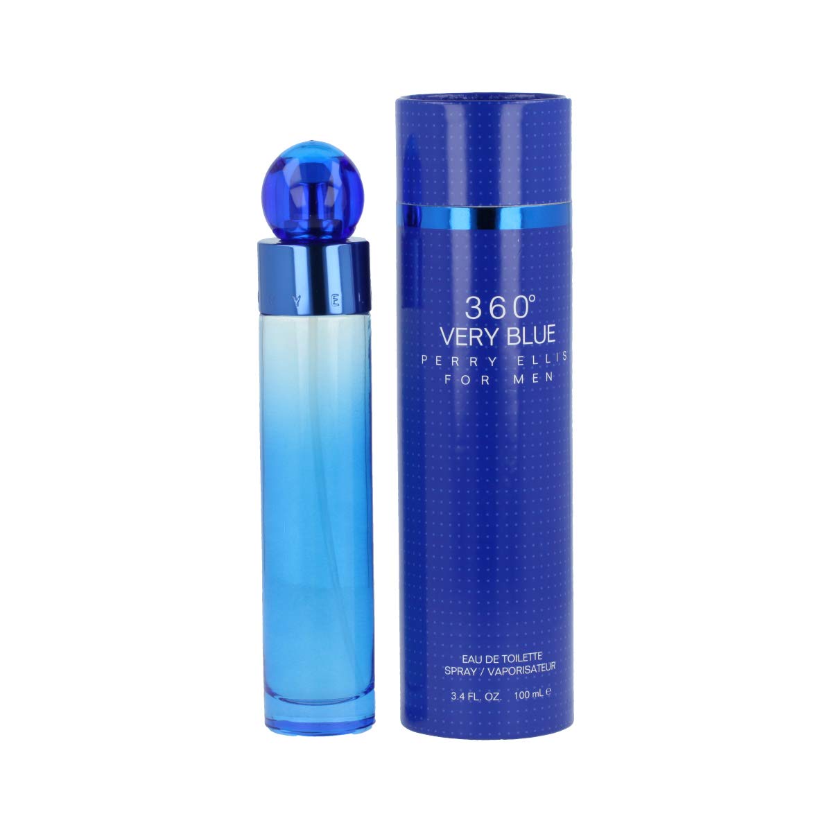 Perry Ellis 360° Very Blue Eau De Toilette Spray for Men - Mens Cologne, Long Lasting Perfume, EDT, Fragrance with Notes of Bergamot, Pear & Musk - 3.4 fl oz (100 mL)