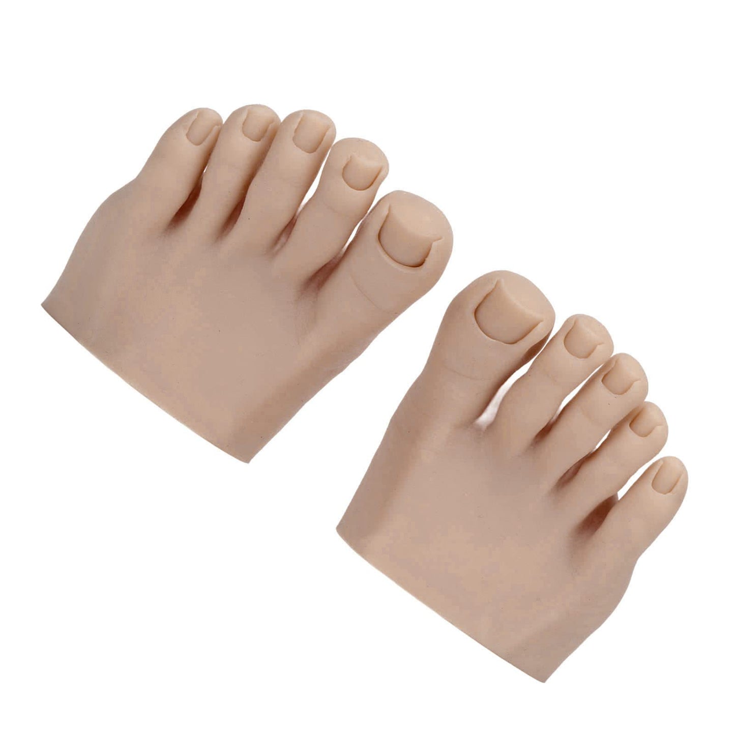 1 Pair Silicone Fake Foot Model for Nail Art and Practice - Realistic Half Foot Display for Beginners - Washable, Reusable Pedicure Tools