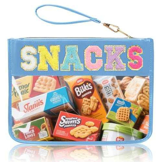 Snack Bags Clear Pouch Travel Makeup Bag Chenille Letter Bags for Zipper Pouch Clear Cosmetic Bag Clearly Tote Bag Makeup Travel Bags for Women