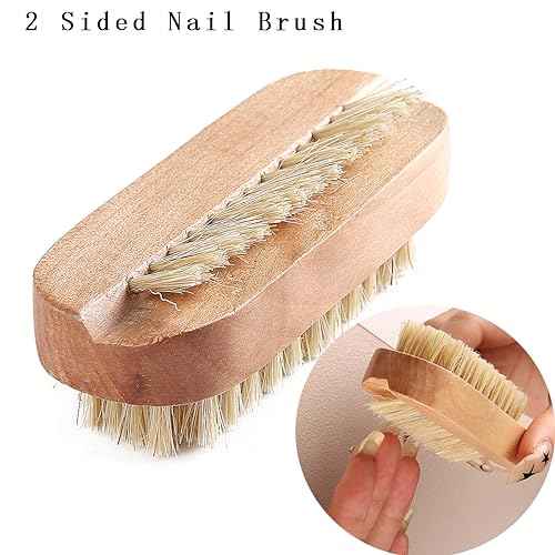 Nail Brush For Cleaning Fingernails, 2Pcs Bamboo Brush For Nail Scrubber, Flexible Bristle Finger Nail Brush To Clean Under Nails Dirt, Nail Scrub Brush Toenail Brush For Kids And Women (2pcs brush)