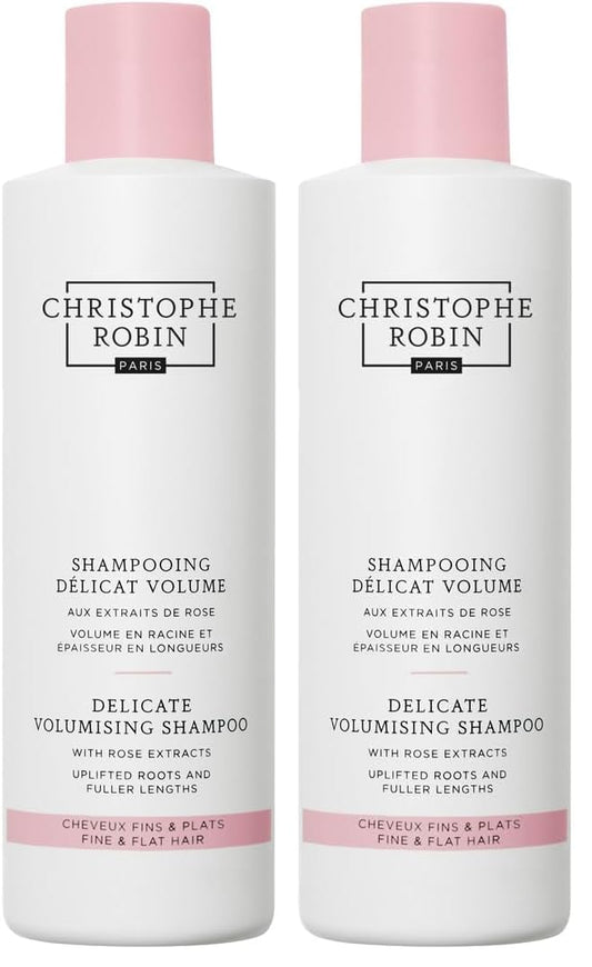Christophe Robin Delicate Volumizing Shampoo with Rose Extracts for Thin, Fine, and Flat Hair 8.4 fl. oz (Pack of 2)