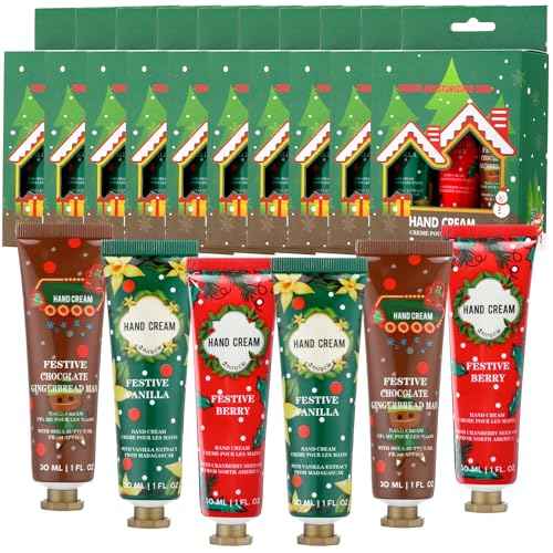 10 Set Christmas Hand Cream Gift Bulk with Gift Boxes 30 Pcs Travel Size Moisturizing Hand Lotions for Christmas Stocking Stuffers Xmas Party Favors Holiday Gifts for Women Mom(Xmas Tree)