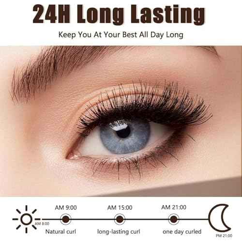 Heated Eyelash Curlers with Battery Indicator, Electric Eyelash Curler 3 Temperature Modes LED Display USB Rechargeable Makeup Tools, Heated Lash Curler Ideal Christmas Gift for Women (Pink)