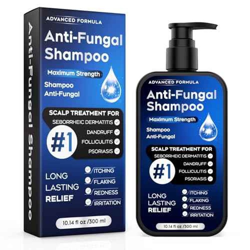 Antifungal Shampoo for Seborrheic Dermatitis, Folliculitis & Scalp Psoriasis, Anti-Dandruff Shampoo for Men & Women, Relieves Scalp Itching, Dryness, Sulfate & Paraben-Free, 10.1 Fl Oz