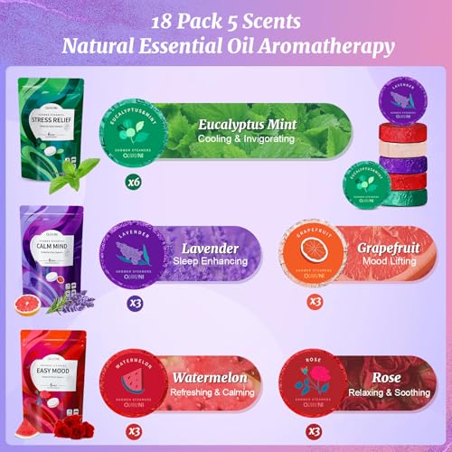 Shower Steamers Aromatherapy - 18 Pack Shower Bombs Natural Organic Essential Oils, Christmas Gifts for Women, Self Care Relaxation Gifts for Mom Wife Her Grandma Sister