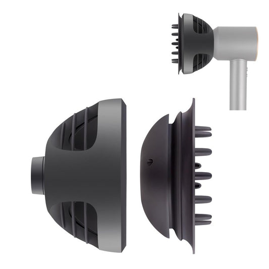 Wave+Curl Diffuser Attachment for Dyson Supersonic Hair Dryer HD19(travel) HD01 HD02 HD03 HD04 HD08 HD15, Fast Drying, Dome and Diffuse Modes for Wave Curly Thick, Adding Volume and Define, Gray
