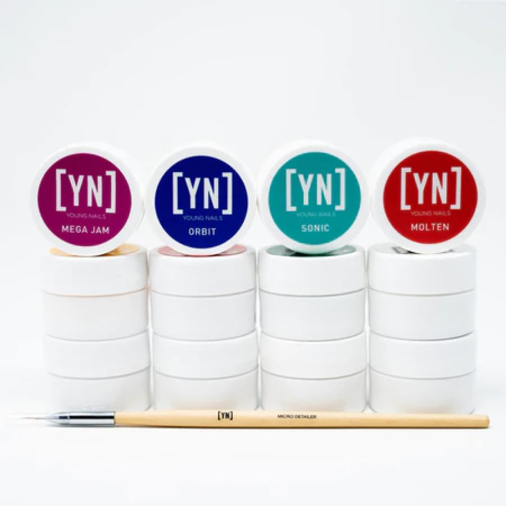 Young Nails Mission Control Gel Paint for Nail Art - Professional Precision Liner & Design Polish, UV/LED Cure, Rich Pigment & Shine, Nail Art Gel Liner for Detailed Designs, Gel Pot