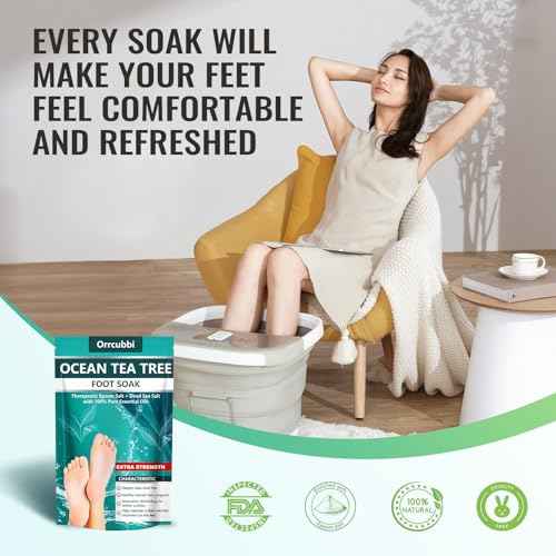 EXTRA STRENGTH Ocean Tea Tree Oil Foot Soak Salt ? Dead Sea & Epsom Salt with Natural Essential Oils ? Foot Bath for Odor, Callus Softening & Toenail Care ? Relax Tired Feet, Home Spa Use 16oz
