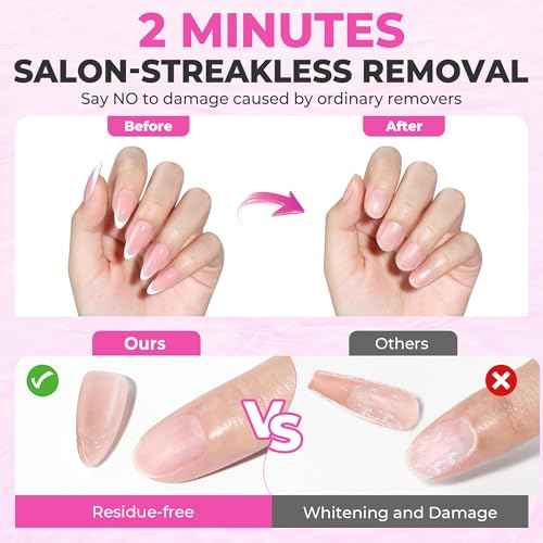 Nail Glue Remover for Press on Nails, 15ml Acetone-free Nail Polish Remover, Multi-Functional Glue Remover for Nails Tips, Quick Easy Gentle Removal, Not for Gel Polish