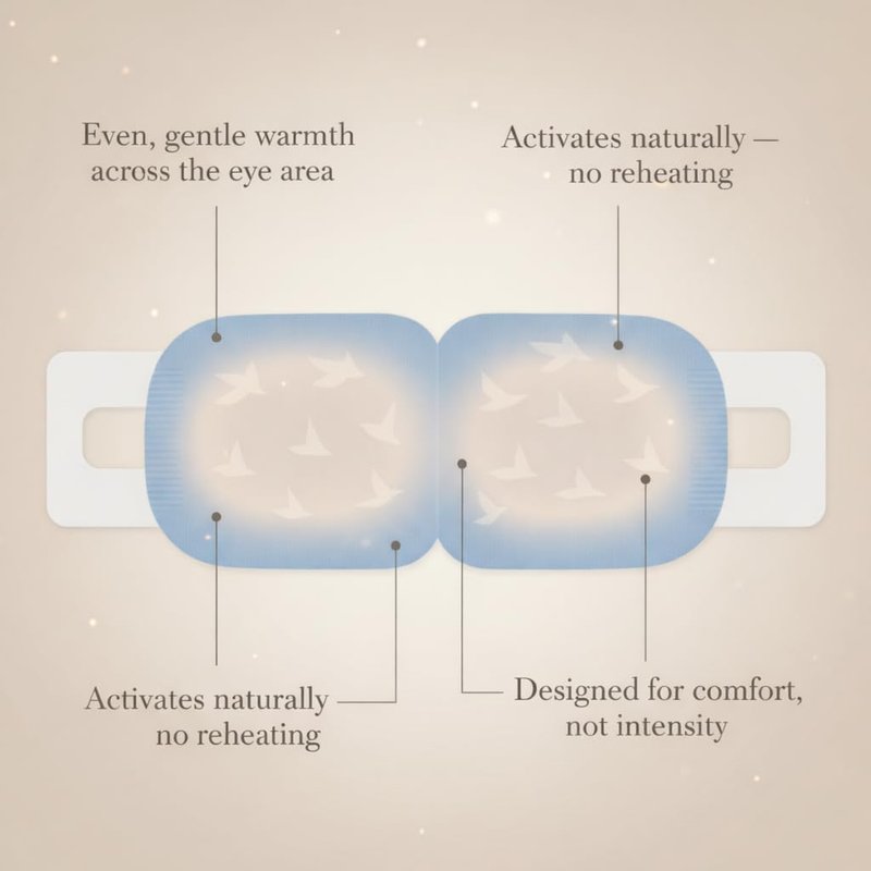 Arcadia Health Self-Heating Mask – 30 Single-Use Warm Compresses for Dryness, Puffiness & Migraine Relief – Soothing Steam Mask for Relaxation, Sleep Support & Under-Eye Care