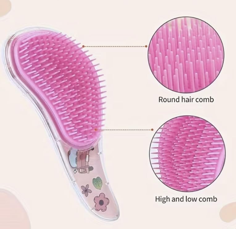 Detangling Brush for Kids - Perfect for Natural, Curly & Straight Hair | Cute Purple Design