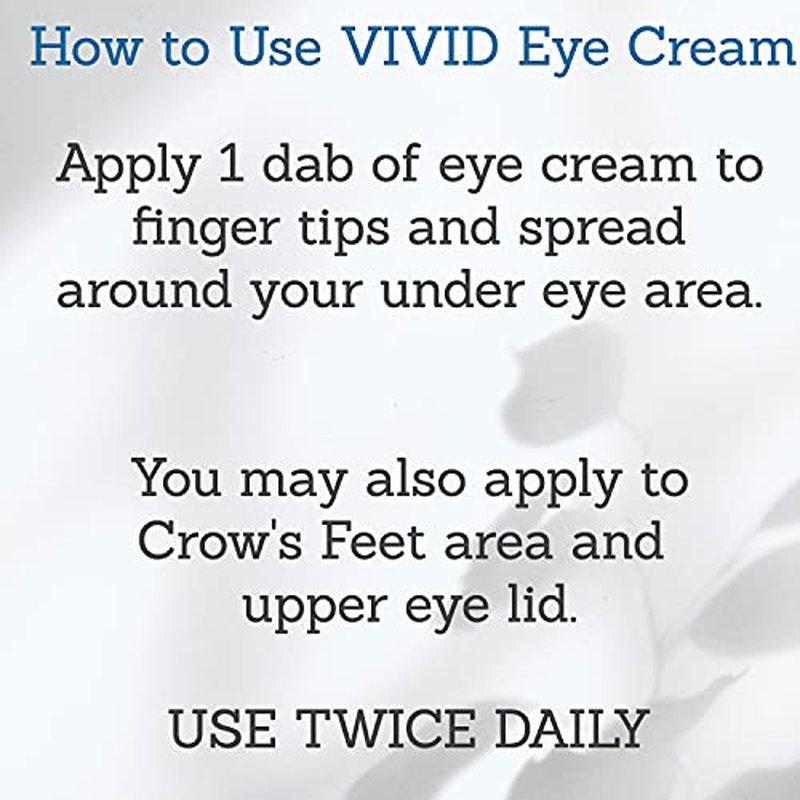VIVID Peptide Eye Cream with Whitonyl for Dark Circles, Puffiness and Fine Lines - Brightens and Boosts Collagen for Firmness and Hydration