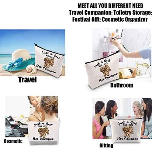 JYTAPP Cavapoo Makeup Bag Animal Lover Gifts Just A Girl Who Loves Her Cavapoo Cosmetic Bag Cavapoo Zipper Pouch Bag