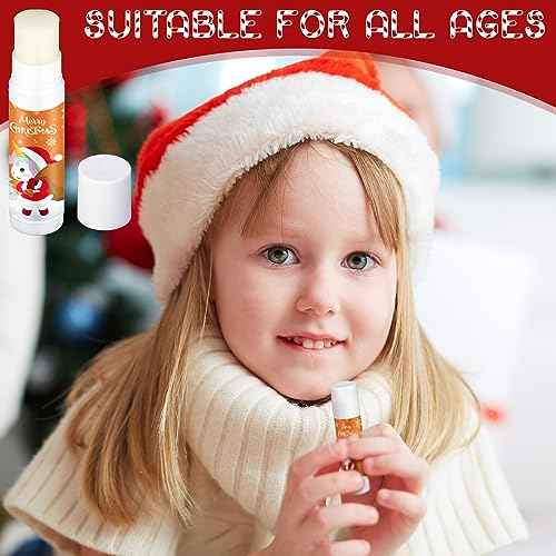 50 Pack Christmas Lip Balms Bulk Christmas Stocking Stuffers Small Xmas Gifts for Coworkers Gingerbread Man Snowman Holiday Thank You Employee Appreciation Gifts for Coworkers Adults Women Men Staff